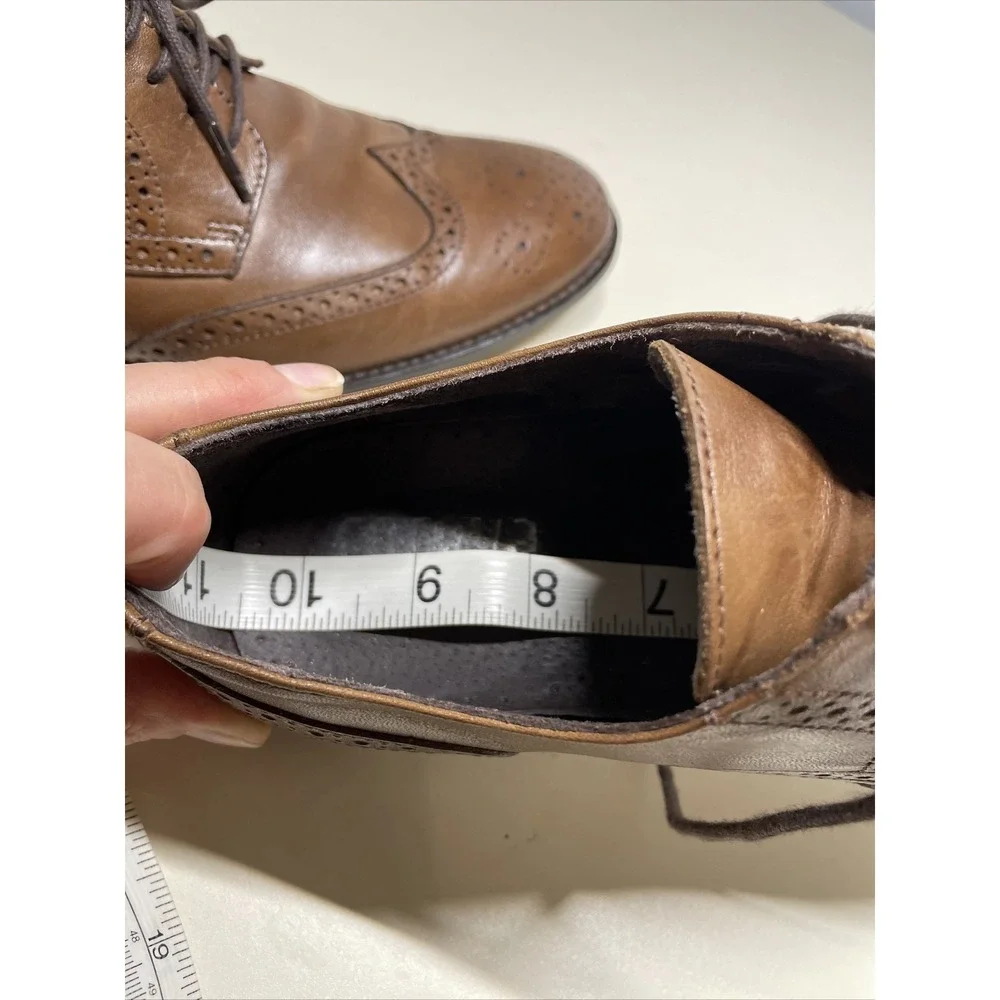 Foreva Men's 39 M US 7 Brown Leather Oxford Derby Shoes Made In Portugal Lace Up